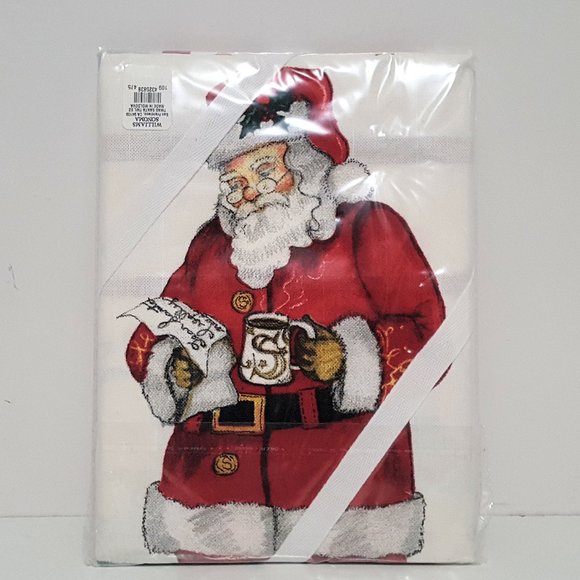 NEW RARE Williams Sonoma Set of 2 Twas the Night Before Christmas Santa Towels